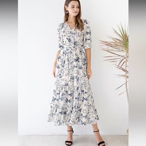 Blue floral dress